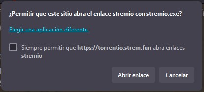 Abrir enlace con Stremio